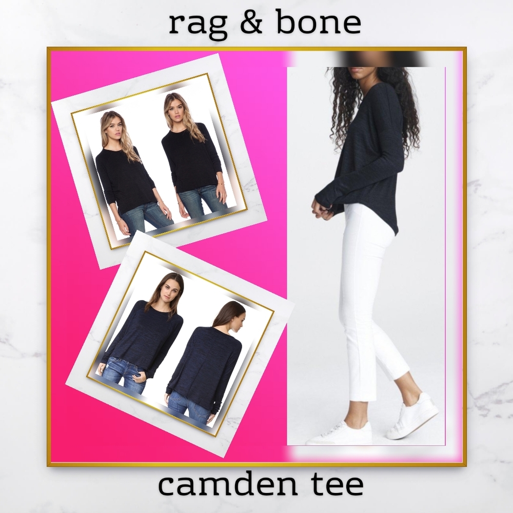 Rag & Bone Camden Tee in Navy and Black